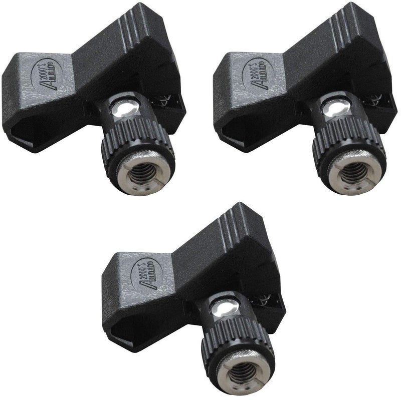 AUDIO 2000'S Audio 2000s AMC4171 Universal Microphone Clip Holder with Adapter (3 Pack) - Image 1